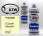 Preview: Hyundai, Copper Metallic, R3C: 400ml Sprühdose + 400ml Klarlack - Set, von ATW Autoteile West.